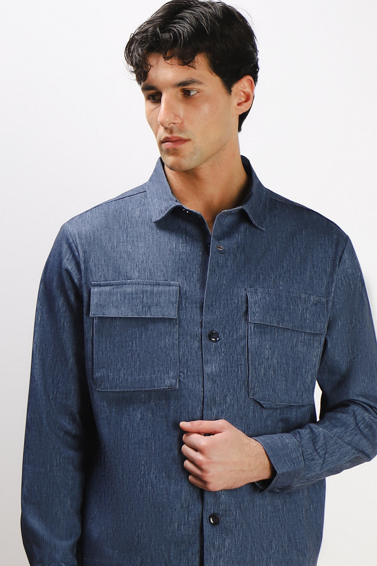 OVERSHIRT IN PUNTO MILANO BLEU