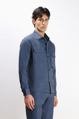 OVERSHIRT IN PUNTO MILANO BLEU
