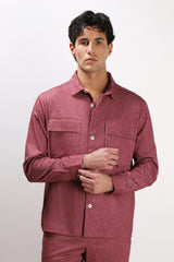 OVERSHIRT IN PUNTO MILANO ROSSO AMARANTO