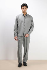 OVERSHIRT FANTASIA A RIGHE GRIGIO
