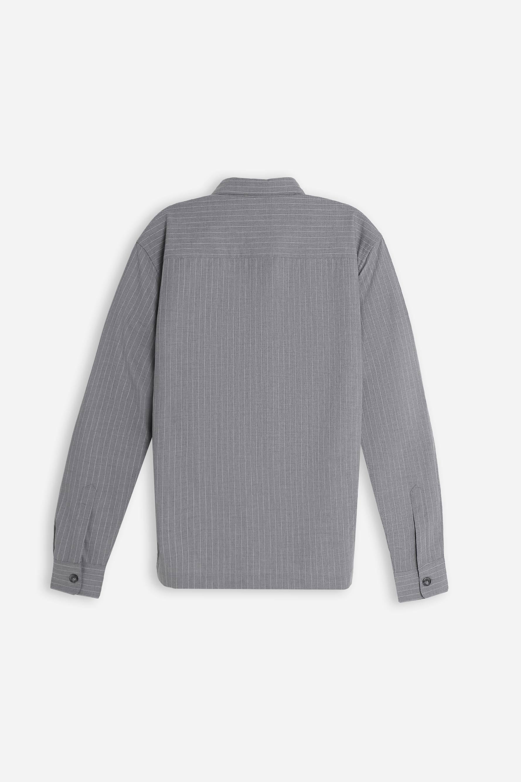 OVERSHIRT FANTASIA A RIGHE GRIGIO
