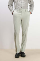 PANTALONE DA ABITO IN MISTO LINO VERDE