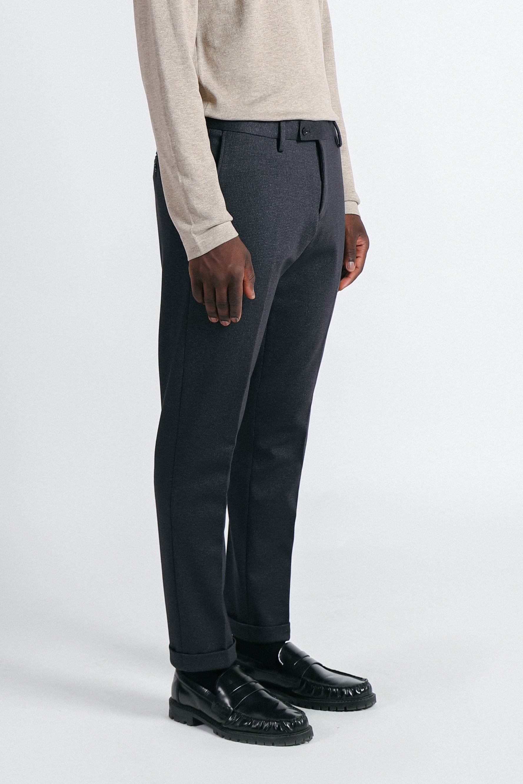 PANTALONE DA ABITO IN PUNTO MILANO F ANTRACITE