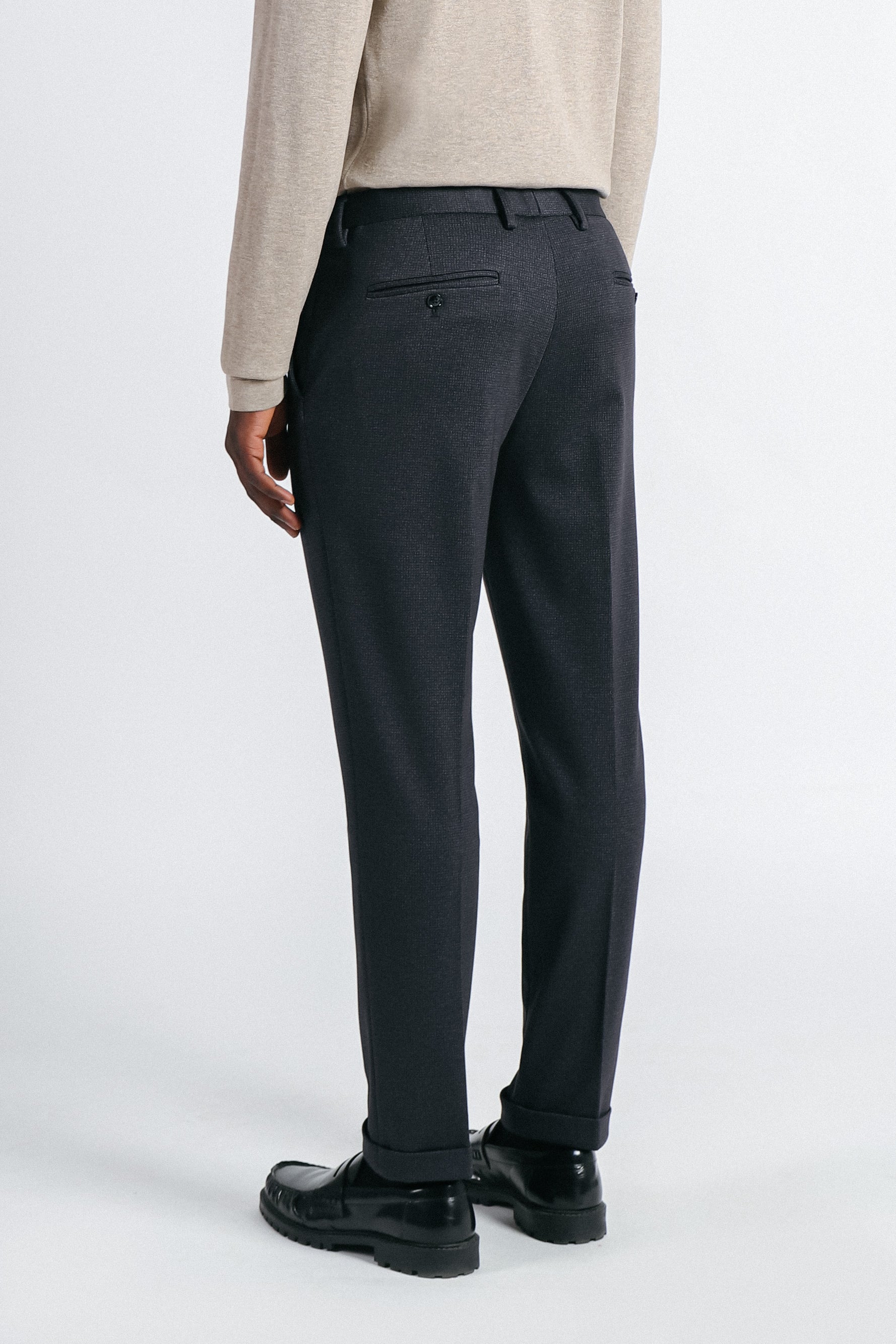 PANTALONE DA ABITO IN PUNTO MILANO F ANTRACITE