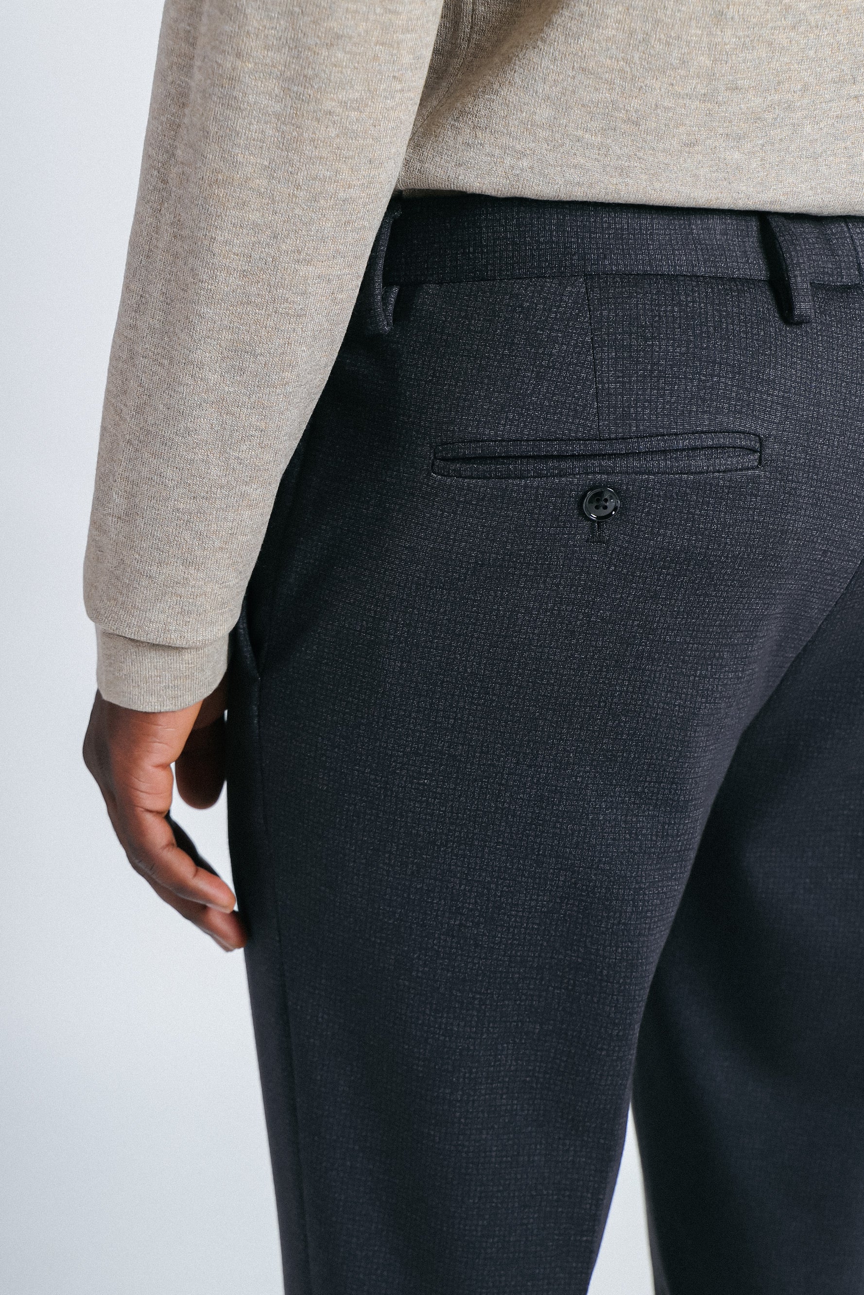 PANTALONE DA ABITO IN PUNTO MILANO F ANTRACITE