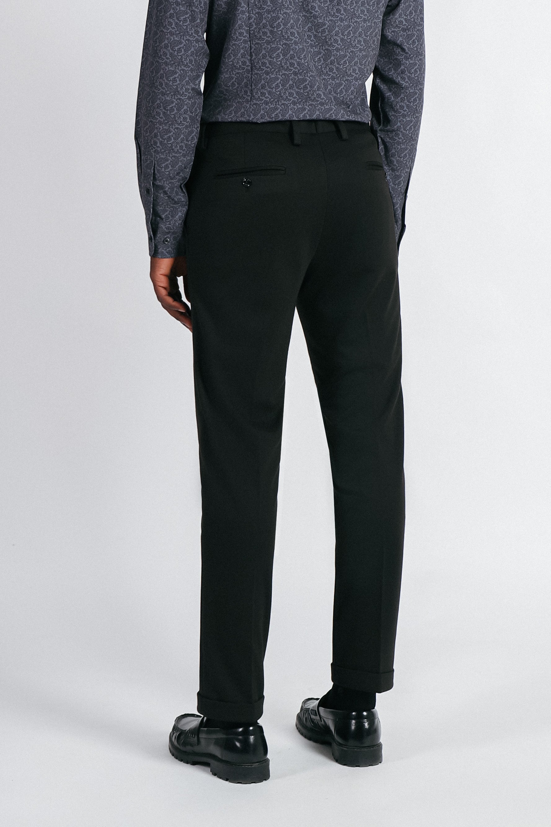 PANTALONE DA ABITO IN PUNTO MILANO NERO