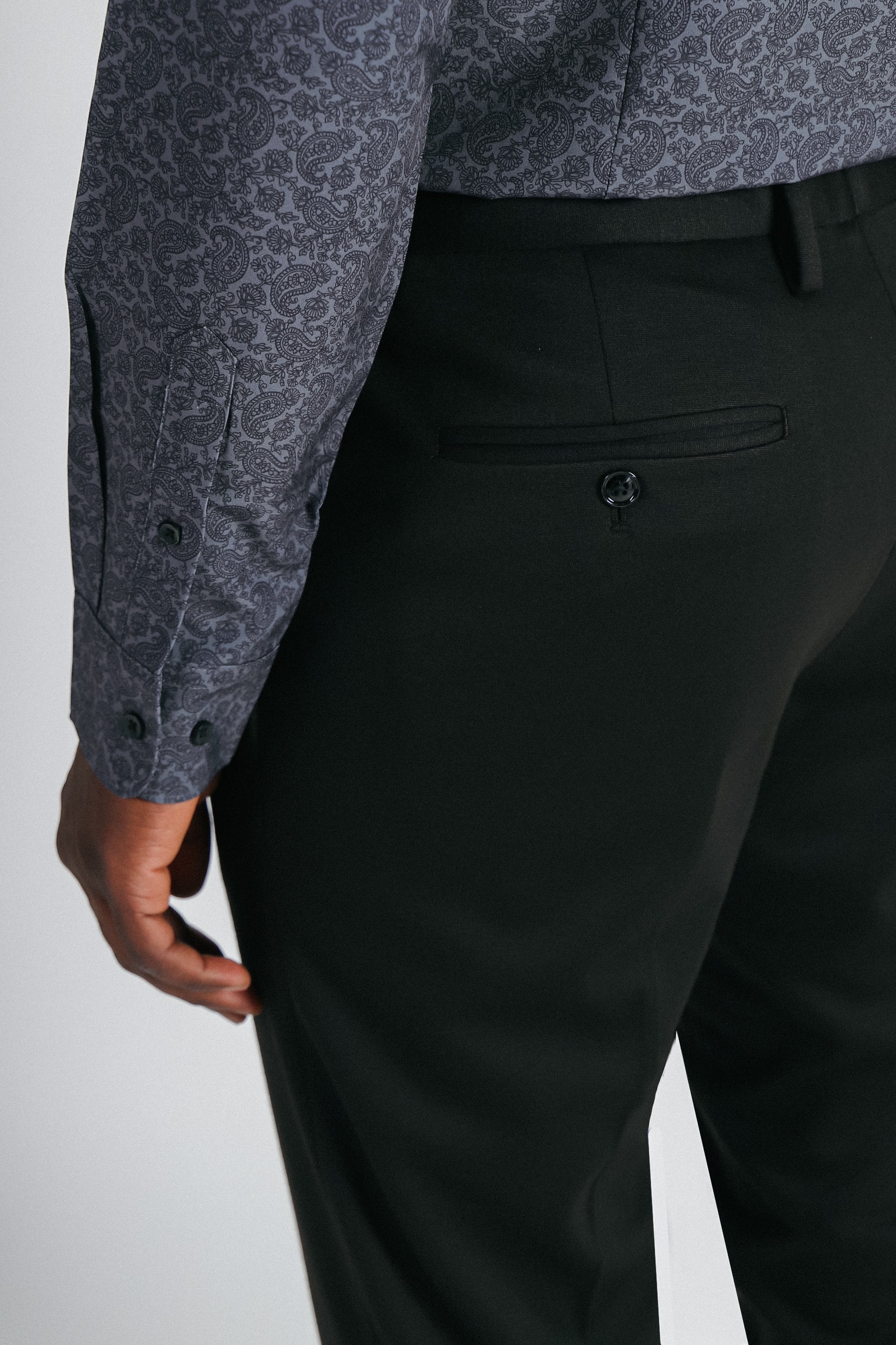 PANTALONE DA ABITO IN PUNTO MILANO NERO
