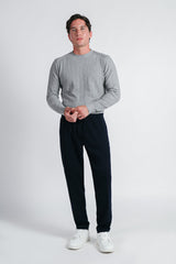 PANTALONE JOGGER CON ELASTICO IN VITA BLEU
