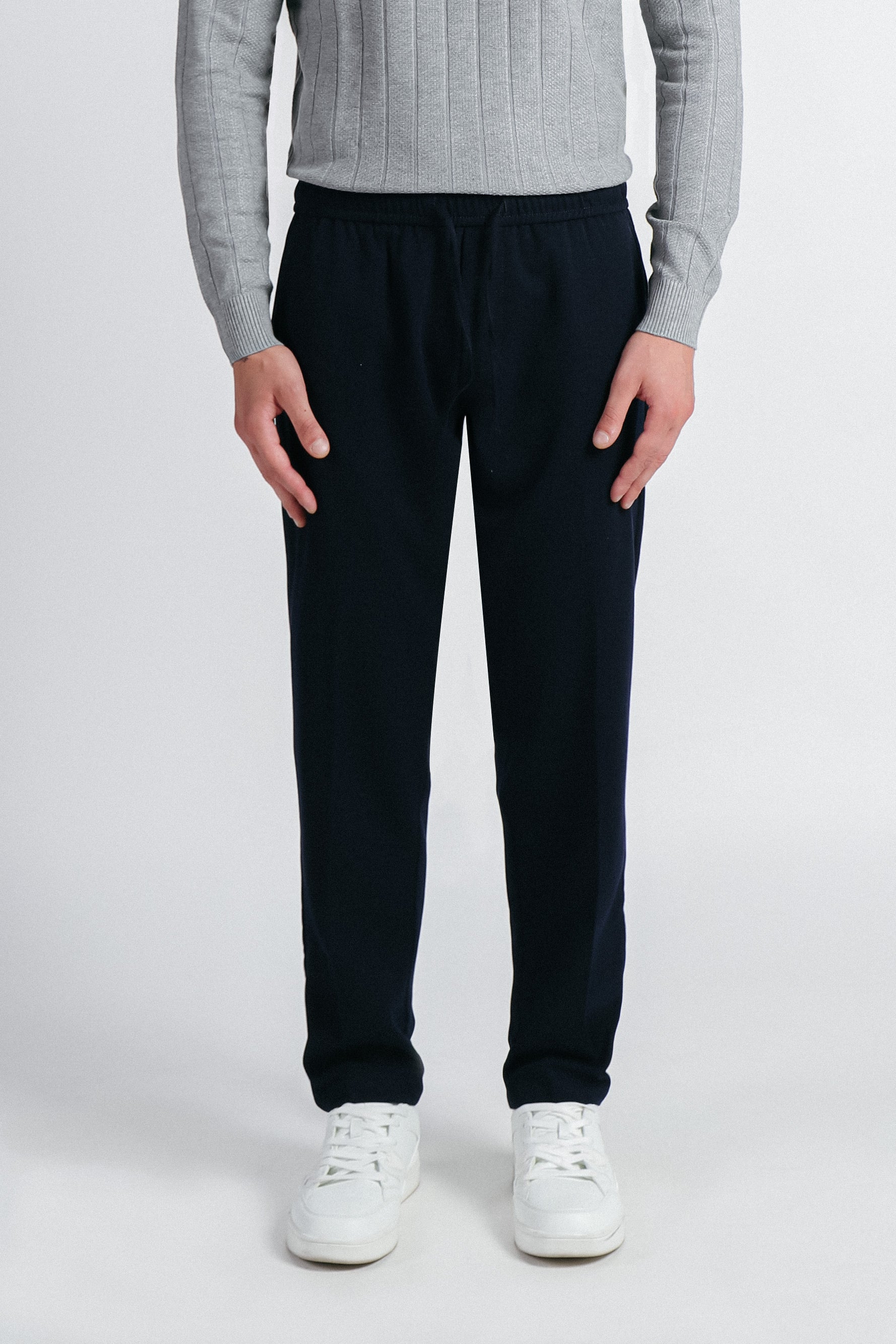 PANTALONE JOGGER CON ELASTICO IN VITA BLEU