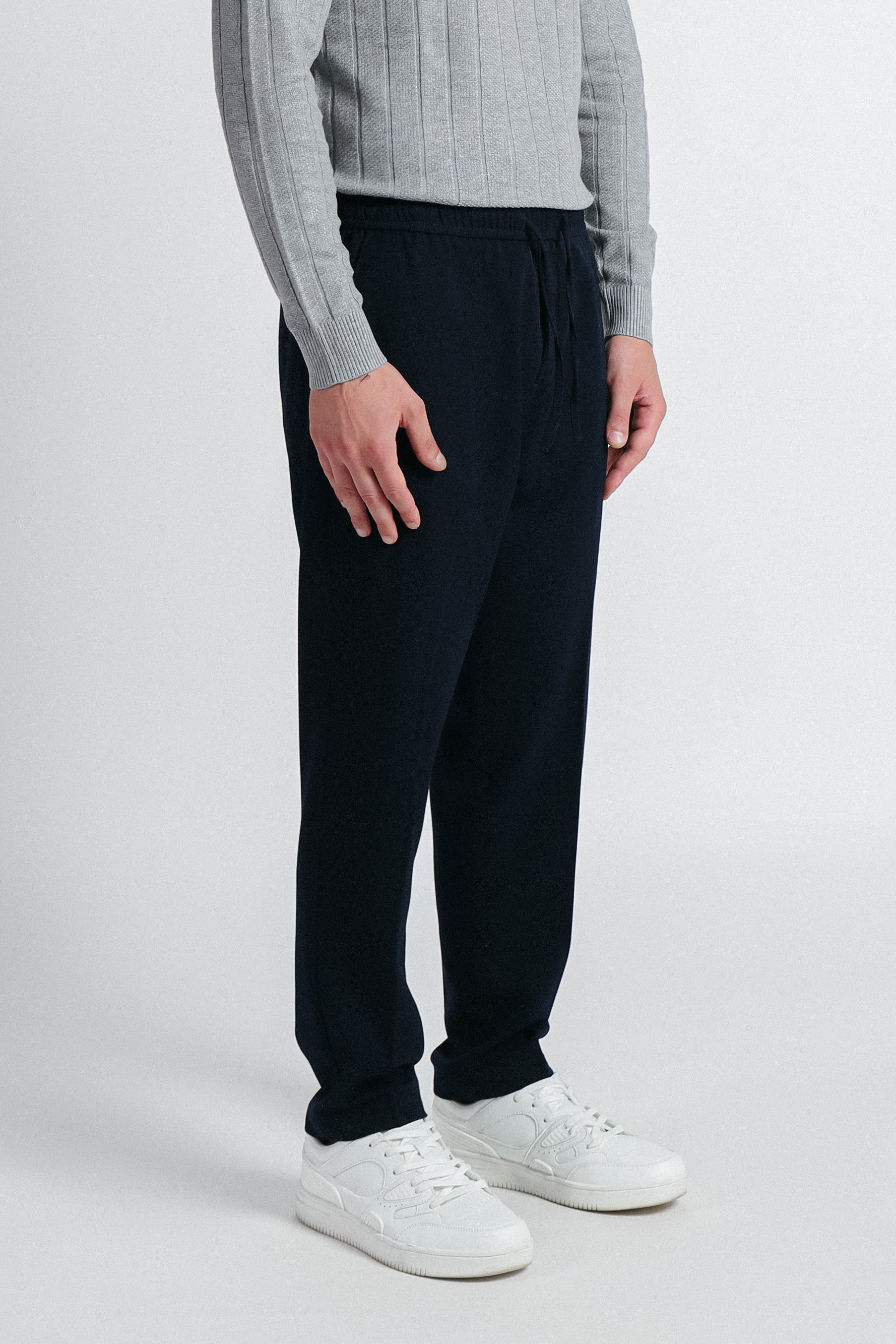 PANTALONE JOGGER CON ELASTICO IN VITA BLEU