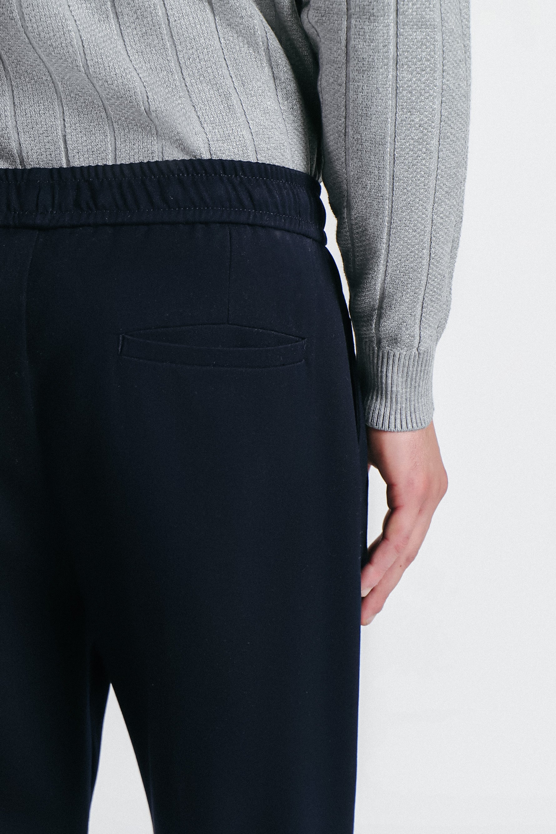 PANTALONE JOGGER CON ELASTICO IN VITA BLEU
