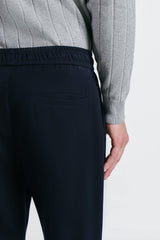PANTALONE JOGGER CON ELASTICO IN VITA BLEU