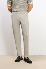 PANTALONE DA ABITO IN PUNTO MILANO BEIGE