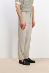 PANTALONE DA ABITO IN PUNTO MILANO BEIGE