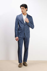 PANTALONE DA ABITO IN PUNTO MILANO BLEU