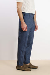 PANTALONE DA ABITO IN PUNTO MILANO BLEU