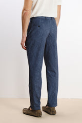 PANTALONE DA ABITO IN PUNTO MILANO BLEU