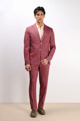 PANTALONE DA ABITO IN PUNTO MILANO ROSSO AMARANTO