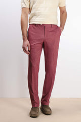 PANTALONE DA ABITO IN PUNTO MILANO ROSSO AMARANTO