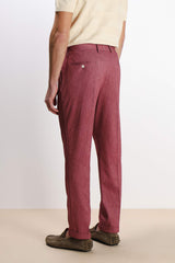 PANTALONE DA ABITO IN PUNTO MILANO ROSSO AMARANTO