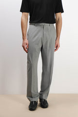PANTALONE FANTASIA A RIGHE CON CINTURA GRIGIO
