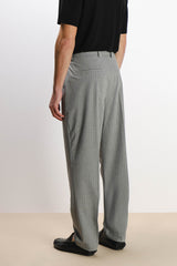 PANTALONE FANTASIA A RIGHE CON CINTURA GRIGIO