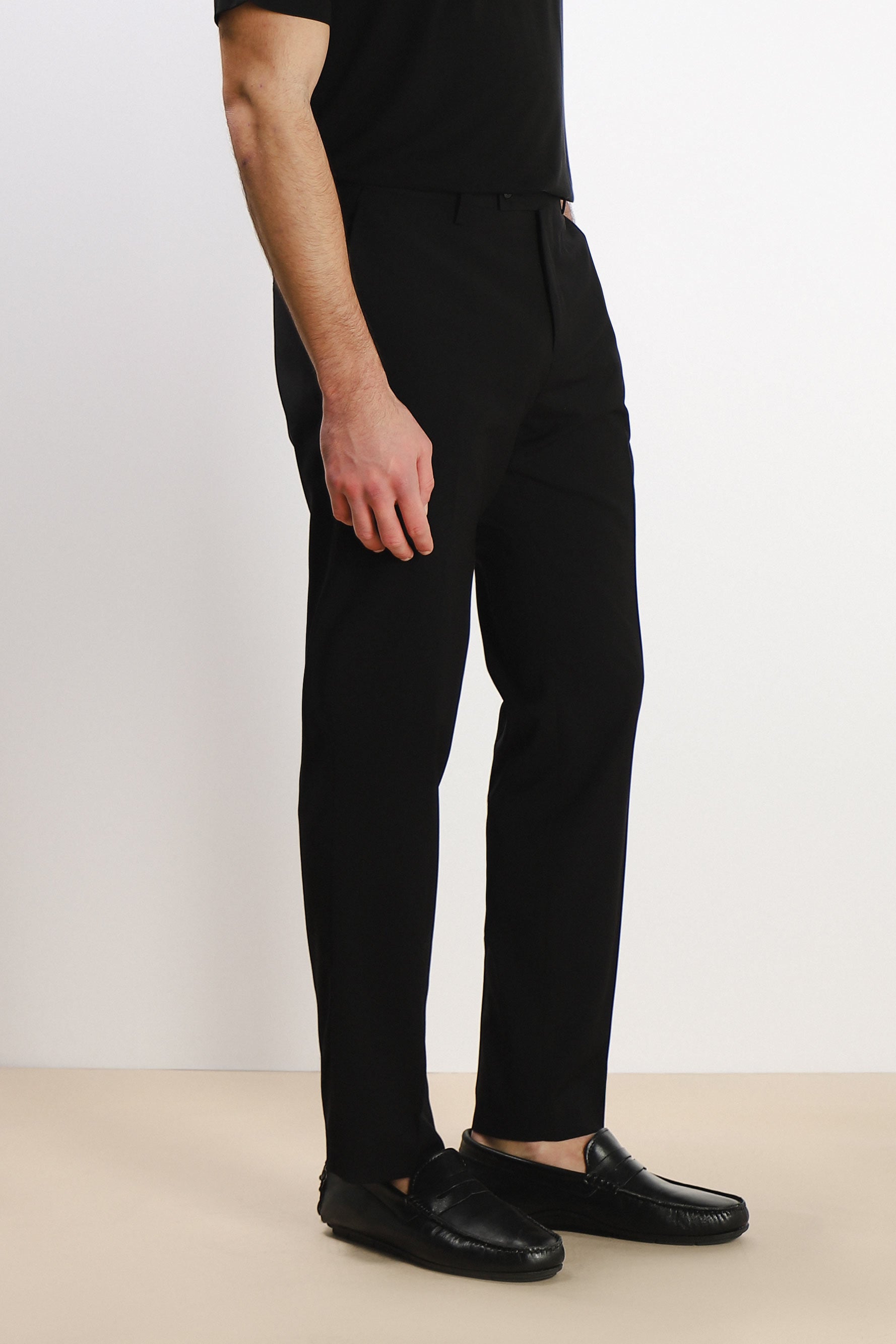 PANTALONE DA ABITO SENZA RISVOLTO NERO