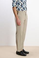 PANTALONE DA ABITO SENZA RISVOLTO SABBIA