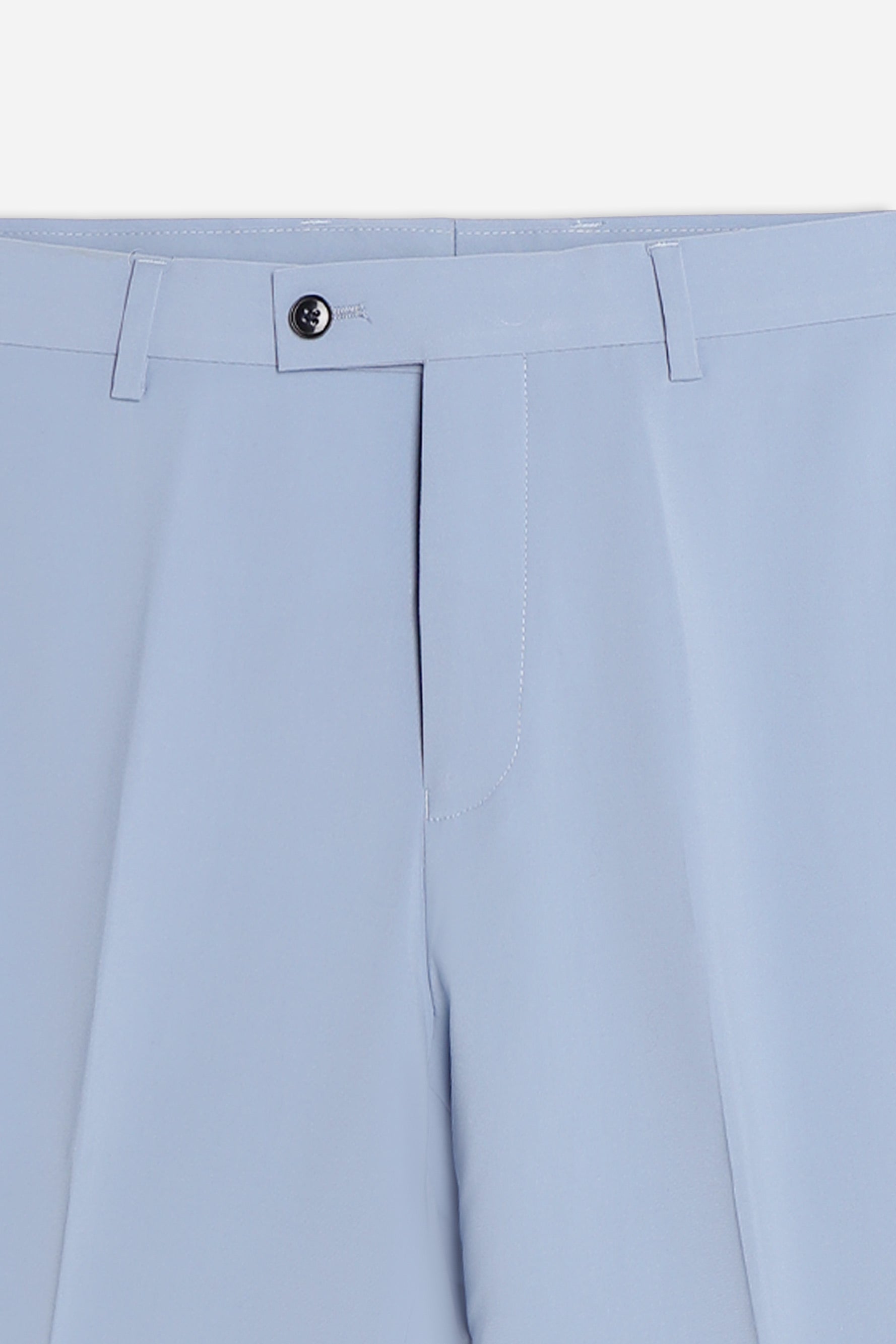 PANTALONE DA ABITO CON RISVOLTO CIELO