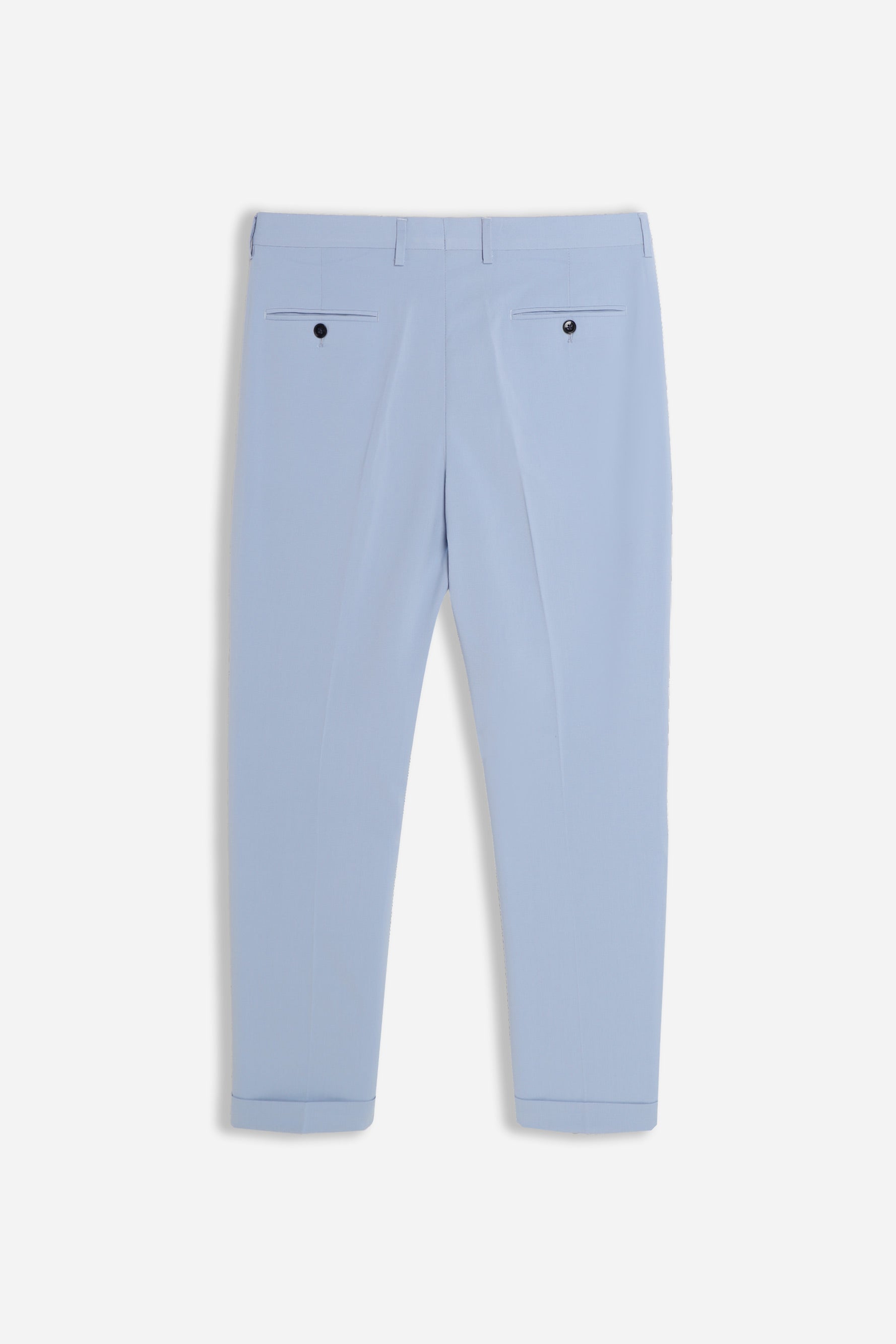 PANTALONE DA ABITO CON RISVOLTO CIELO