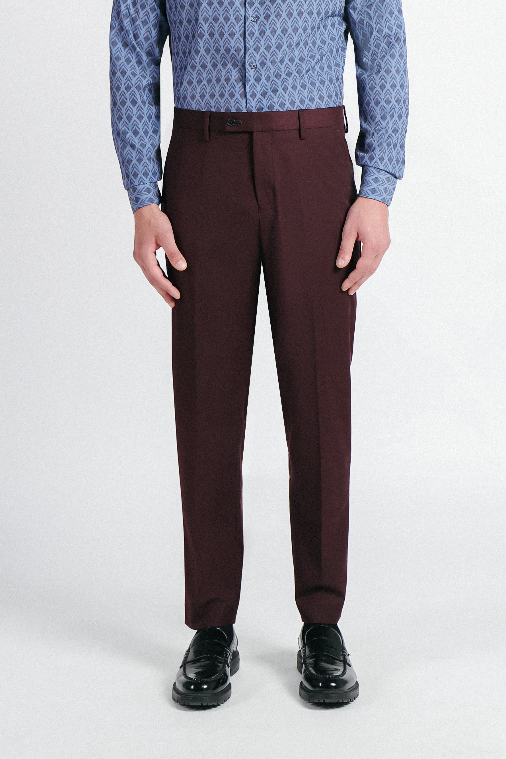 PANTALONE DA ABITO SLIM FIT BORDEAUX