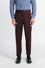 PANTALONE DA ABITO SLIM FIT BORDEAUX