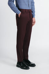 PANTALONE DA ABITO SLIM FIT BORDEAUX