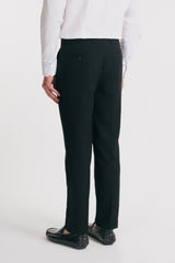 PANTALONI CLASSICI CON BORDINO IN RASO NERO