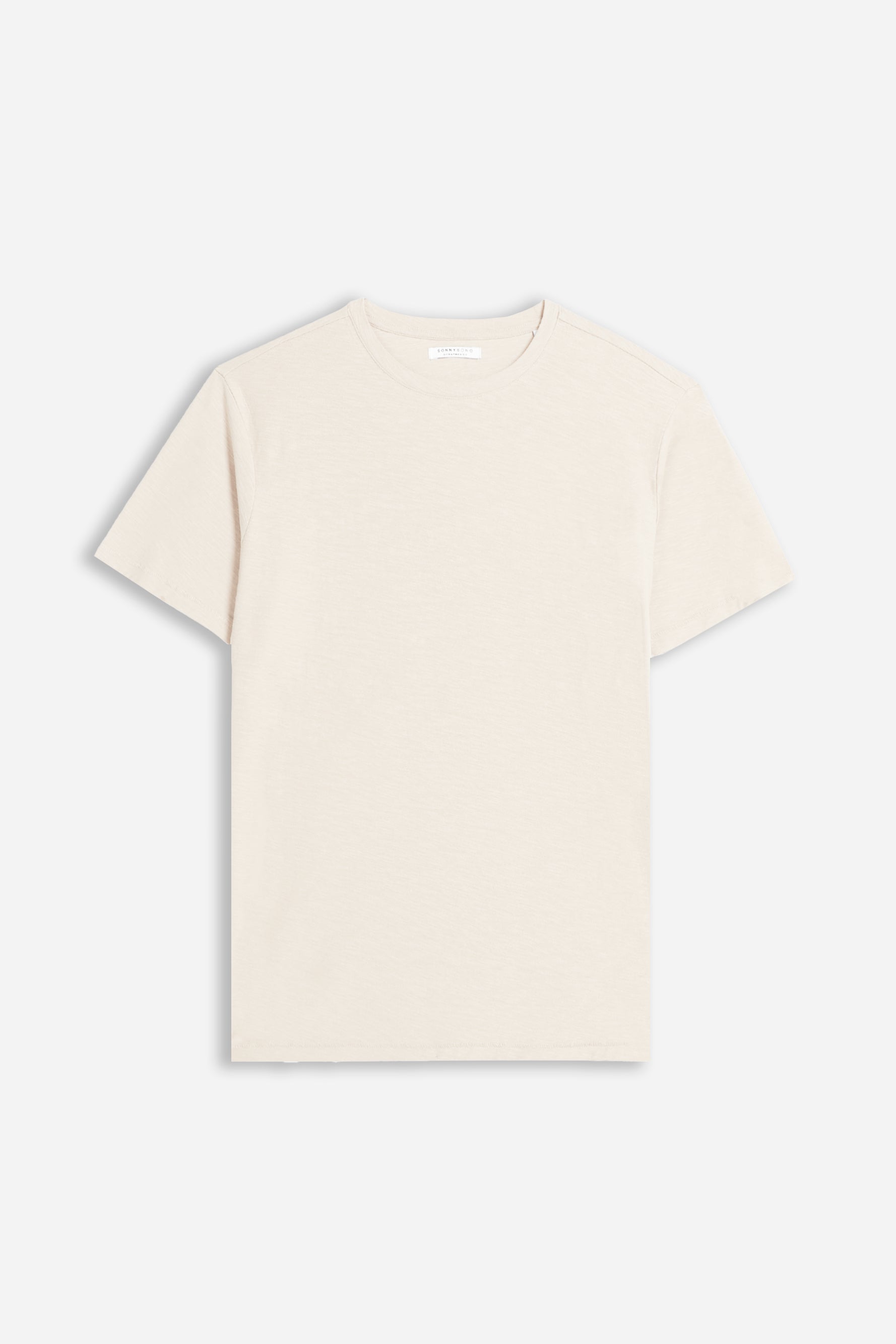 T-SHIRT GIROCOLLO SLUB BEIGE CHIARO - Sonnybono