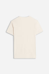 T-SHIRT GIROCOLLO SLUB BEIGE CHIARO - Sonnybono