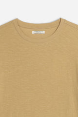 T-SHIRT GIROCOLLO SLUB BISCOTTO - Sonnybono