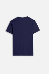 T-SHIRT GIROCOLLO SLUB INDACO - Sonnybono