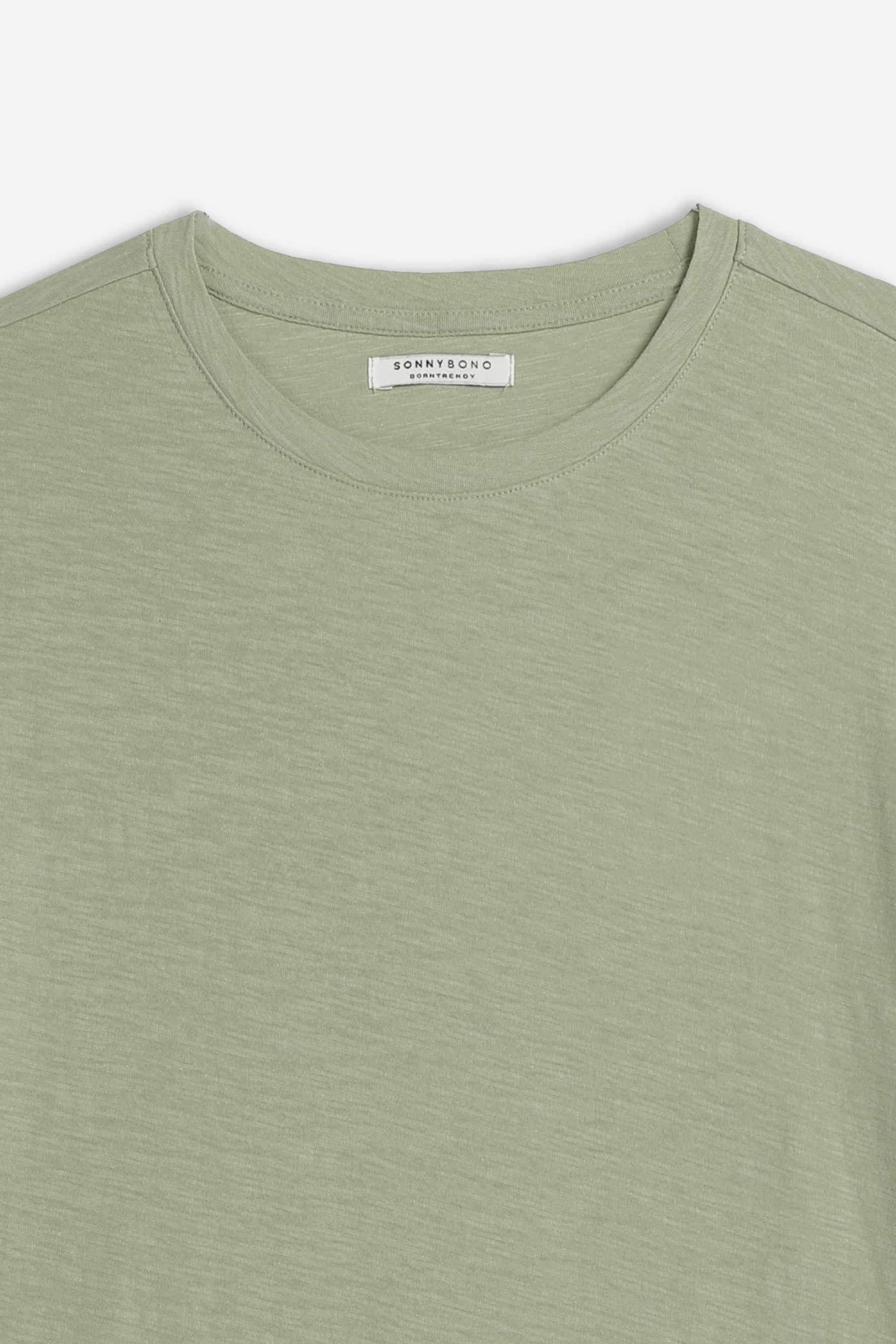T-SHIRT GIROCOLLO SLUB KAKI - Sonnybono