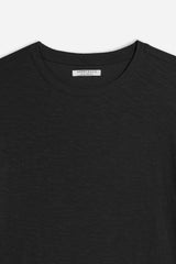 T-SHIRT GIROCOLLO SLUB NERO - Sonnybono