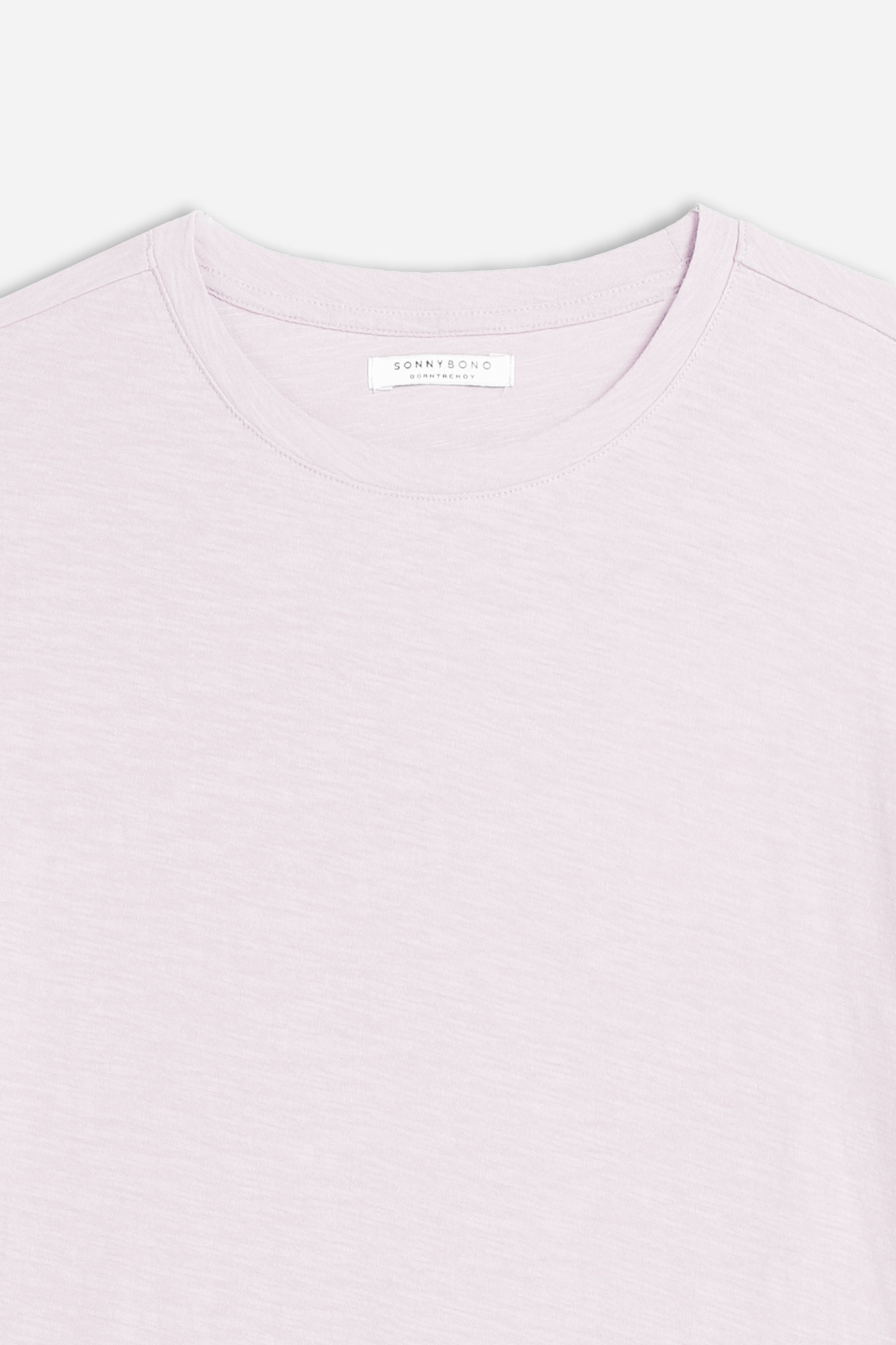 T-SHIRT GIROCOLLO SLUB ROSA - Sonnybono
