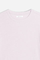 T-SHIRT GIROCOLLO SLUB ROSA - Sonnybono