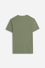 T-SHIRT GIROCOLLO SLUB VERDE MILITARE - Sonnybono