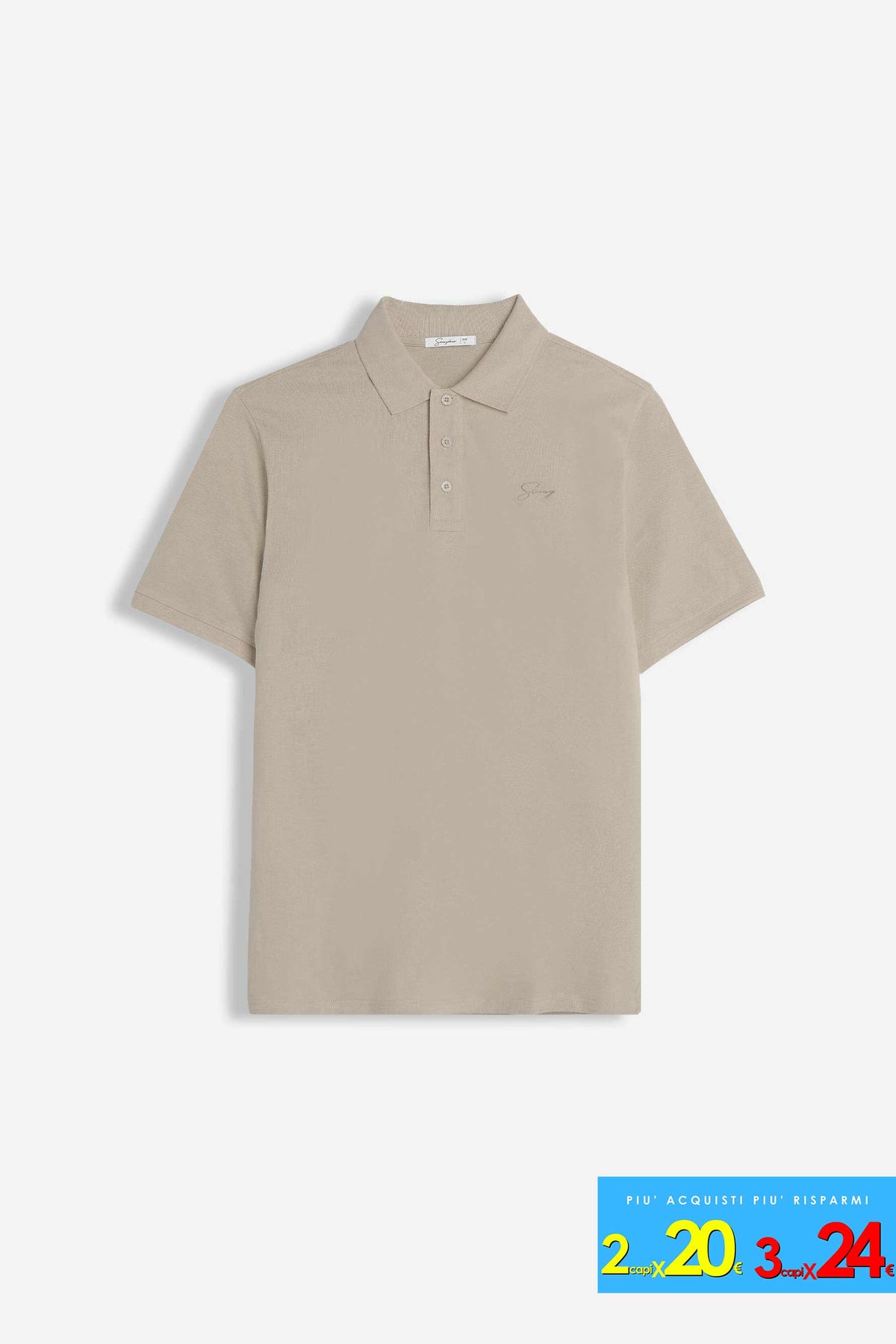 POLO PIQUET BASIC TINTA UNITA TORTORA