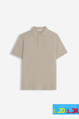 POLO PIQUET BASIC TINTA UNITA TORTORA