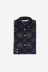 CAMICIA FANTASIA COLLO ITALIANO BLU