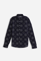 CAMICIA FANTASIA COLLO ITALIANO BLU