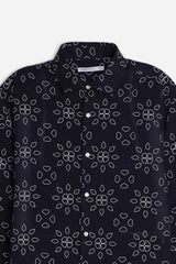 CAMICIA FANTASIA COLLO ITALIANO BLU