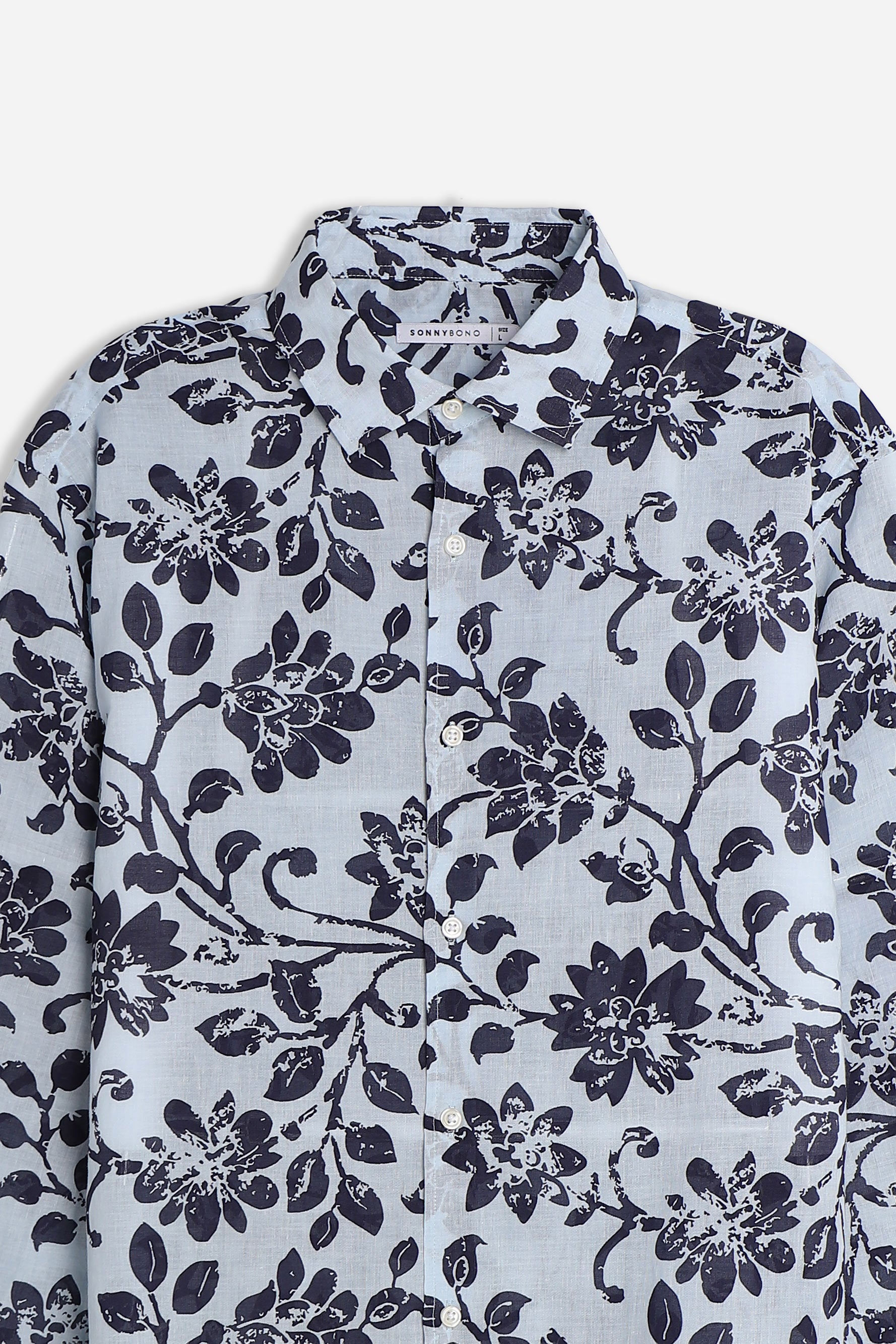 CAMICIA FANTASIA COLLO ITALIANO CELESTE