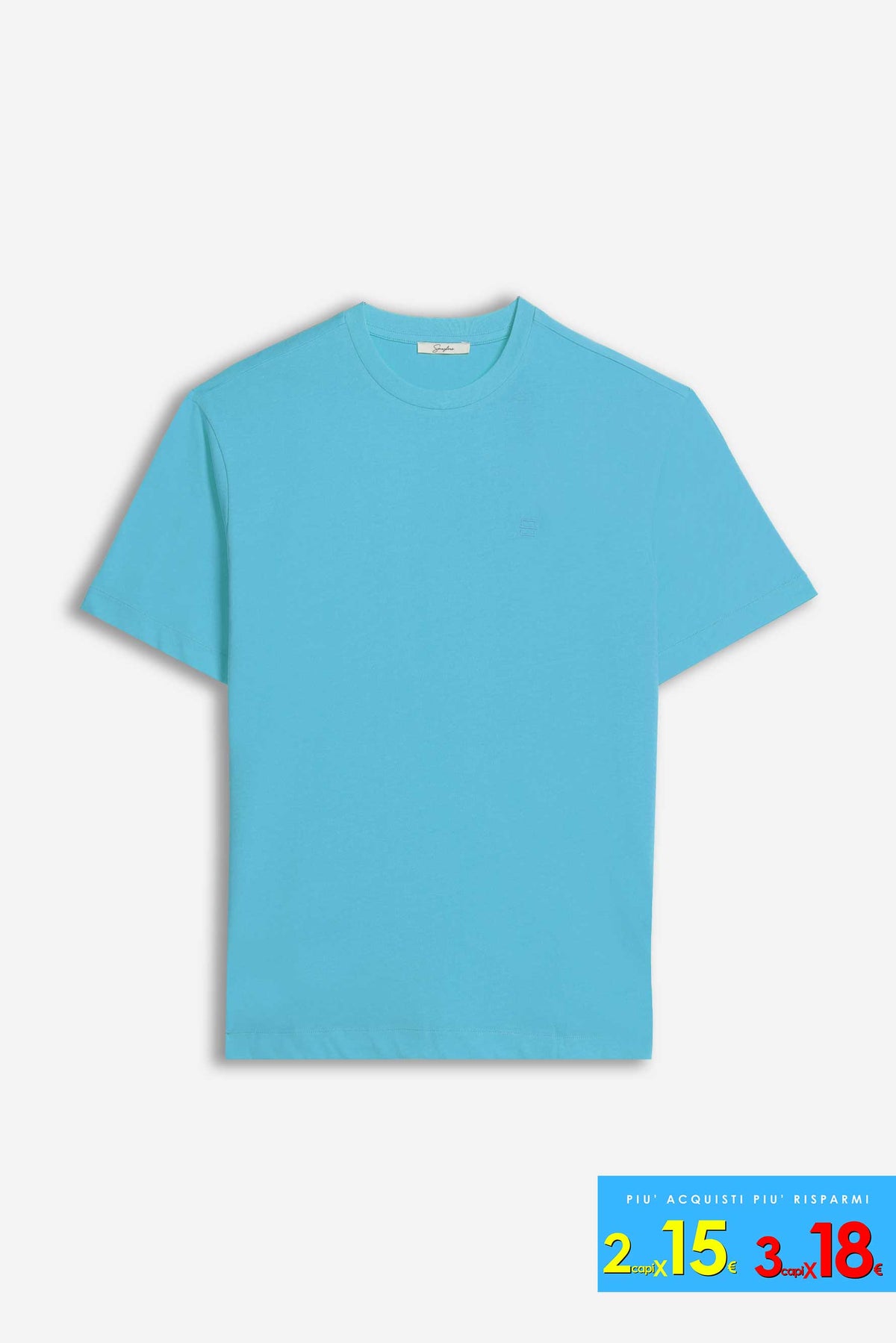 T-SHIRT CON LOGO STAMPATO TURCHESE